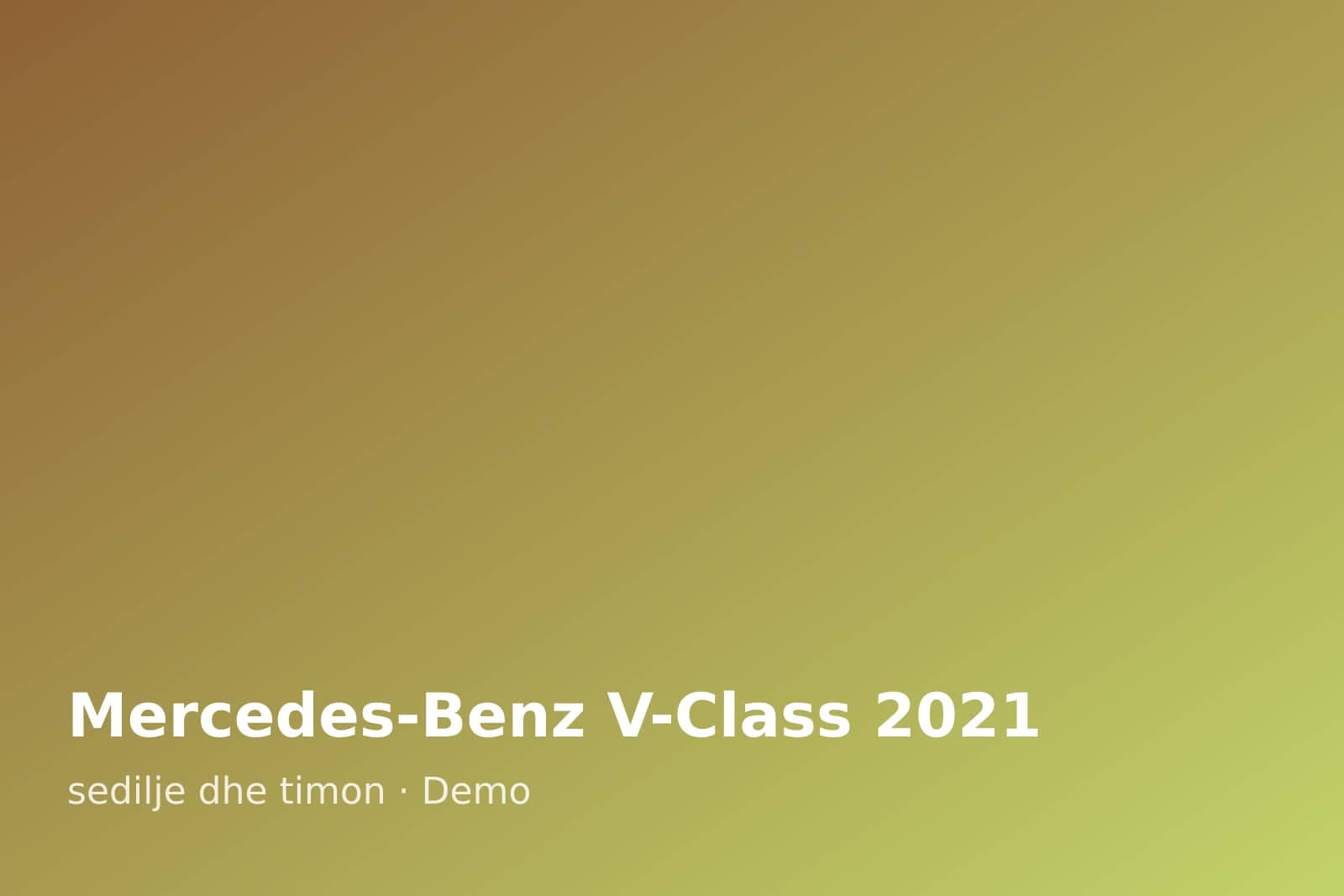 Mercedes-Benz V-Class 2021 — sedilje dhe timon